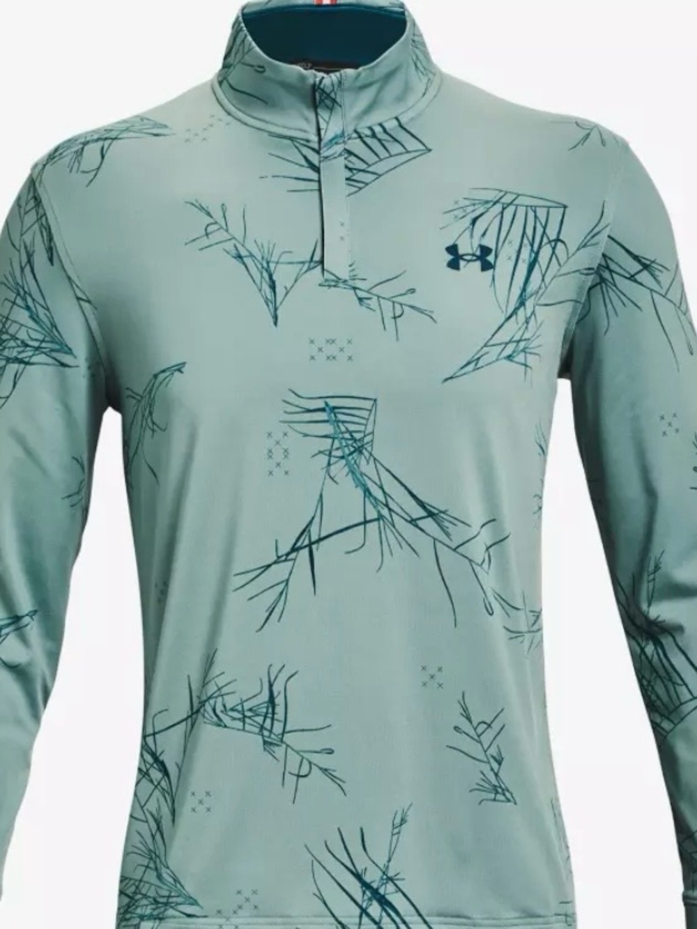 Under Armour Light Teal and Navy Graphic Golf Quarter-Zip
